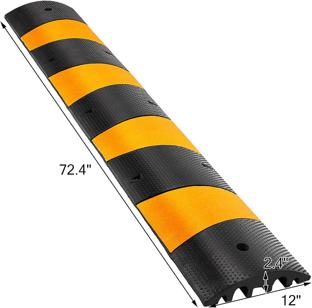 6 Feet Rubber Driveway Cable Protector Ramp 2-Channel C76406