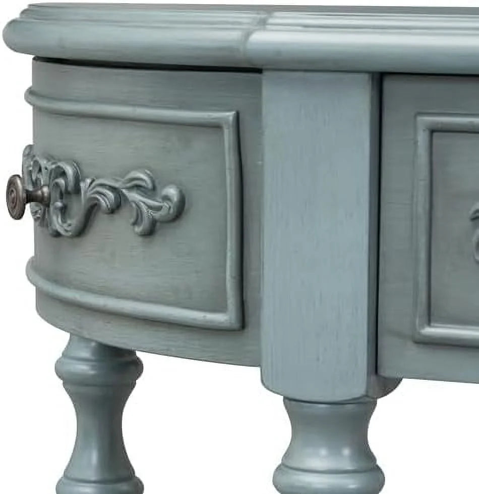 Retro Curved Console Table with 2 Top Drawers and Solid Wooden Frame K1074
