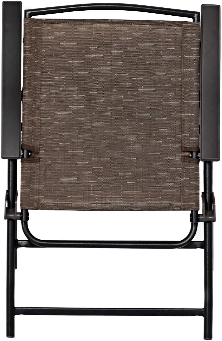 3-Piece Patio Bistro Set with Tempered Glass Table and 2 Foldable Chairs N24310