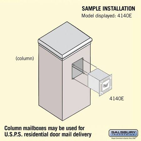 Cast Aluminum Column Mailbox - Non-Locking - Black M918623