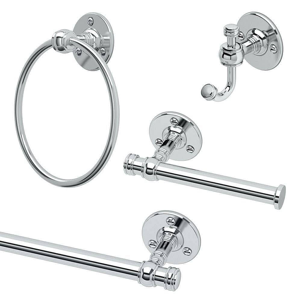 Chrome 4-Piece Bathroom Accessory Kit H3546