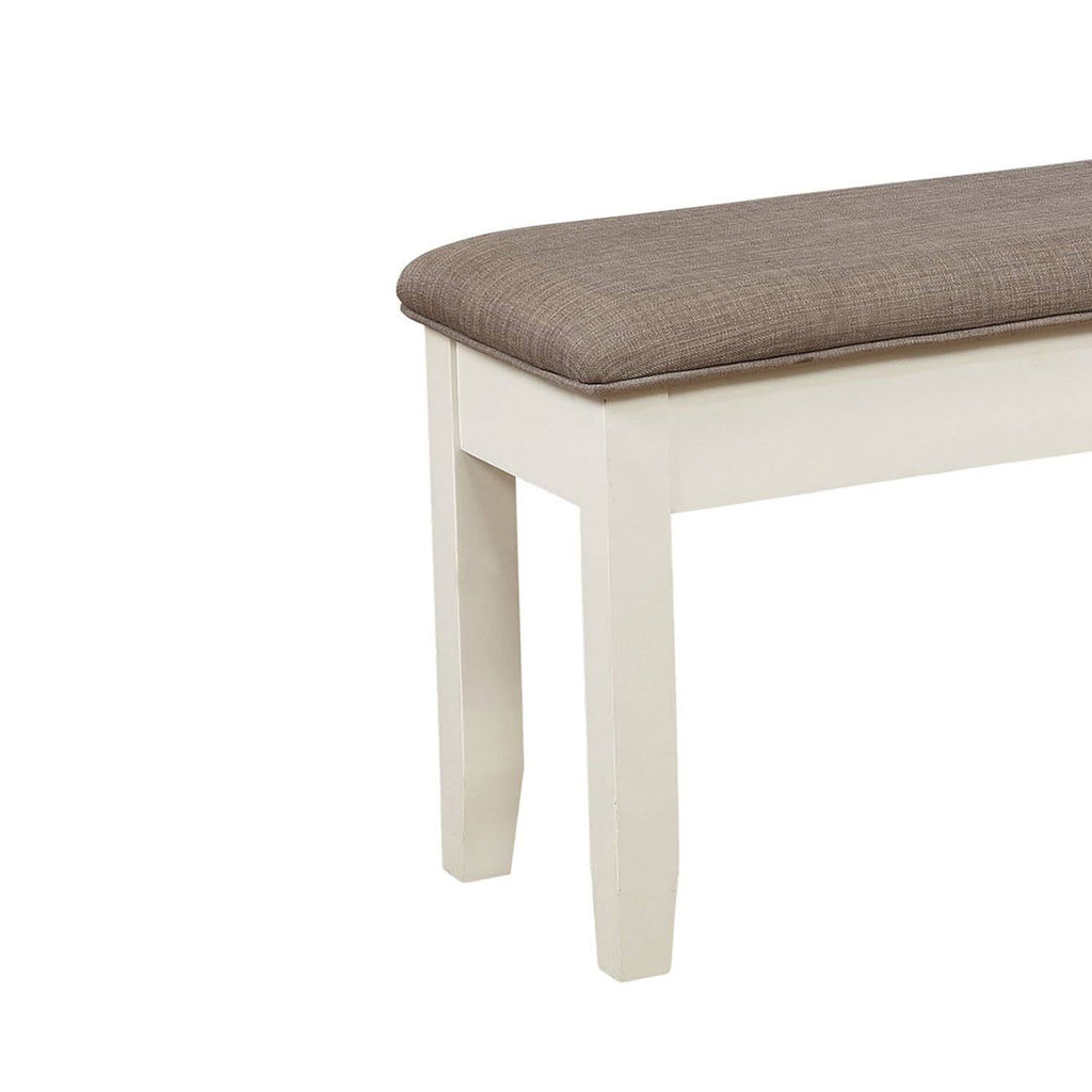 Brown and White Padded Storage Bench B28333