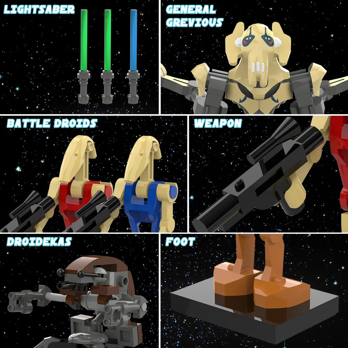 28 Pcs Space Wars Action Figures Building Blocks Sets Y67383