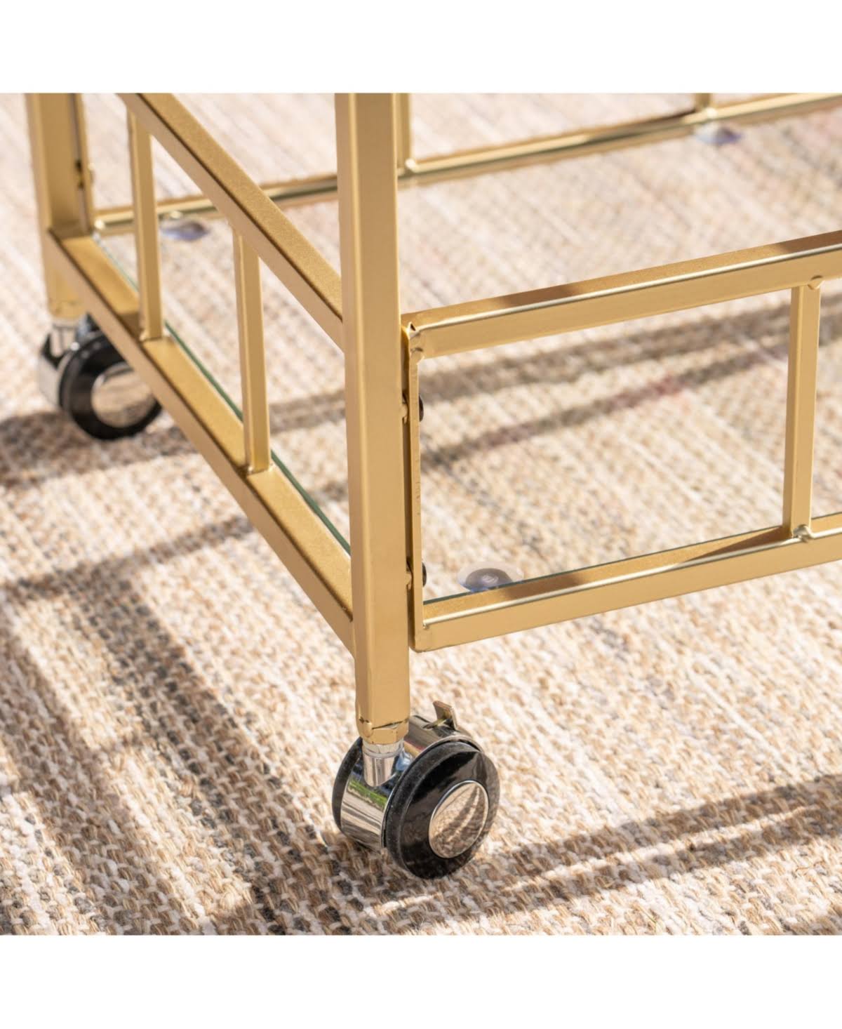 Gold Iron and Glass Patio Serving Cart F7988