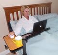 Overbed/Laptop Table with Casters, Split Top, Folds for Storage O544