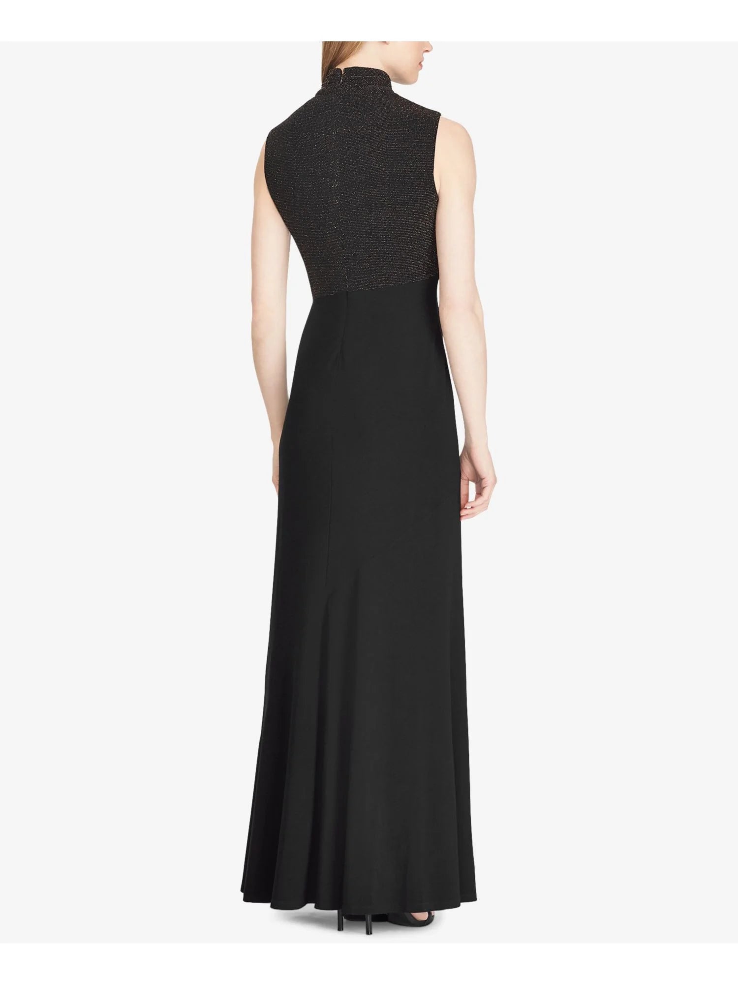 Black Sleeveless Turtle Neck Maxi Dress F7051