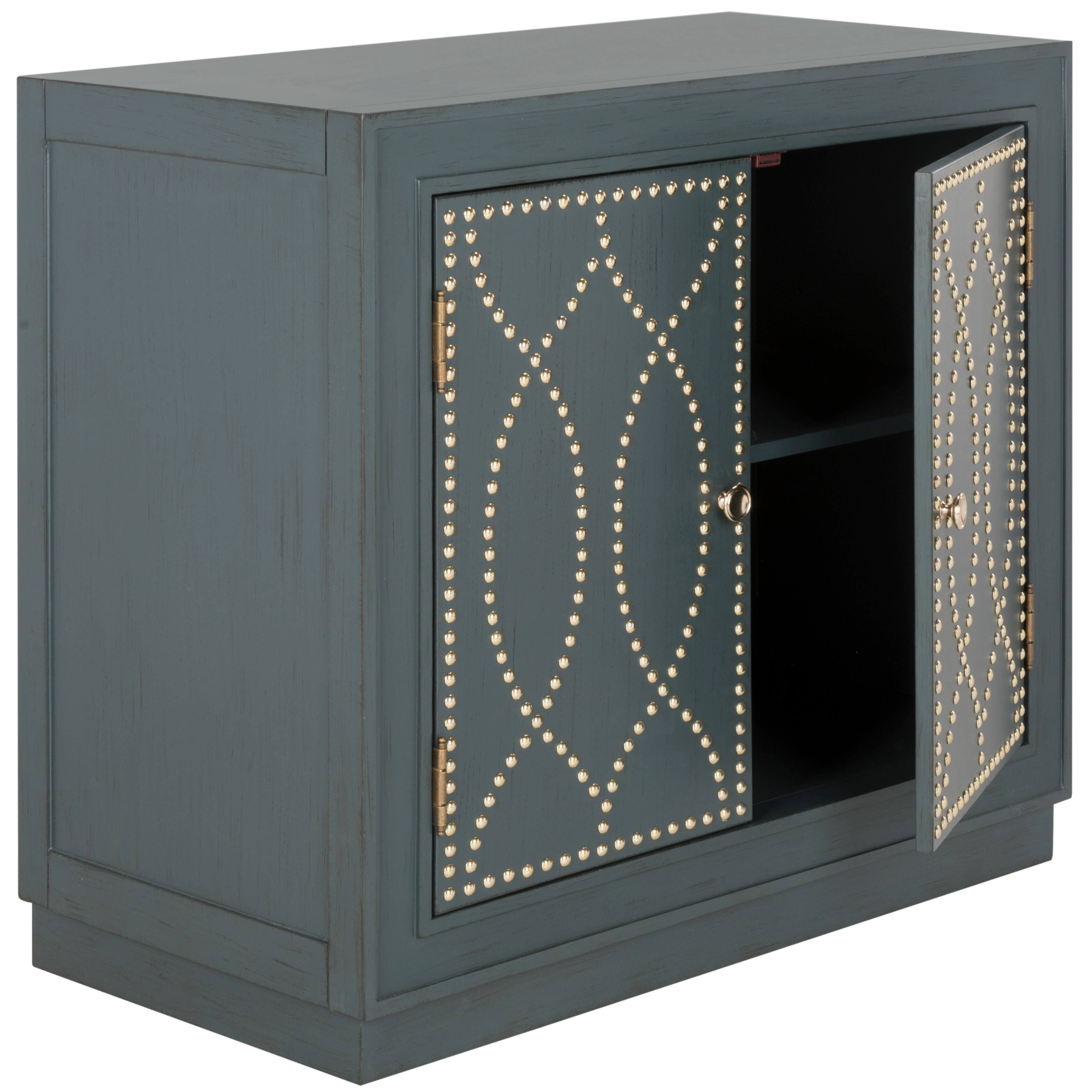 2 Door Steel Teal Gold Chest L927