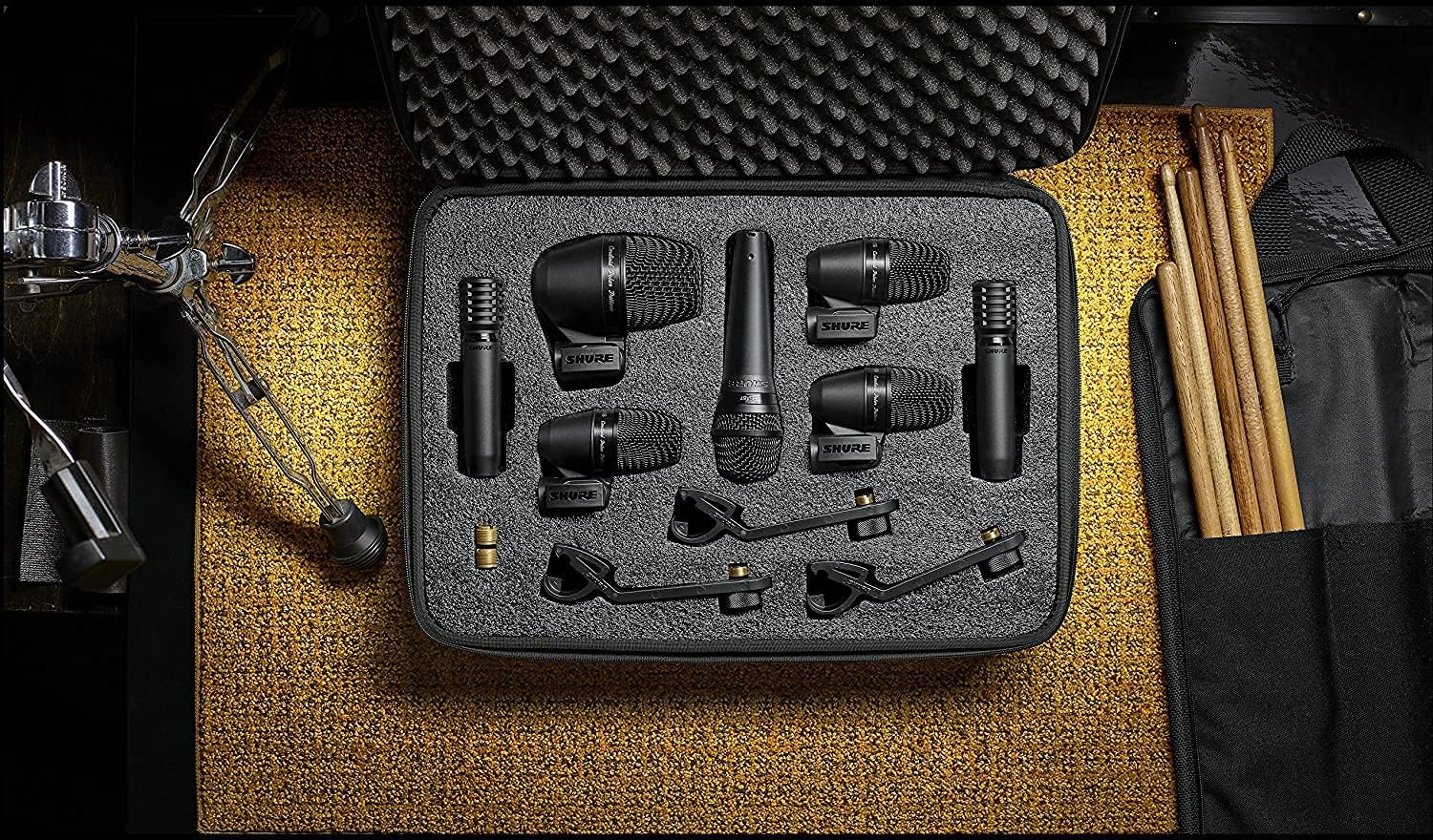 7-Piece Drum Mic Kit with XLR-XLR Cables and Case C29600