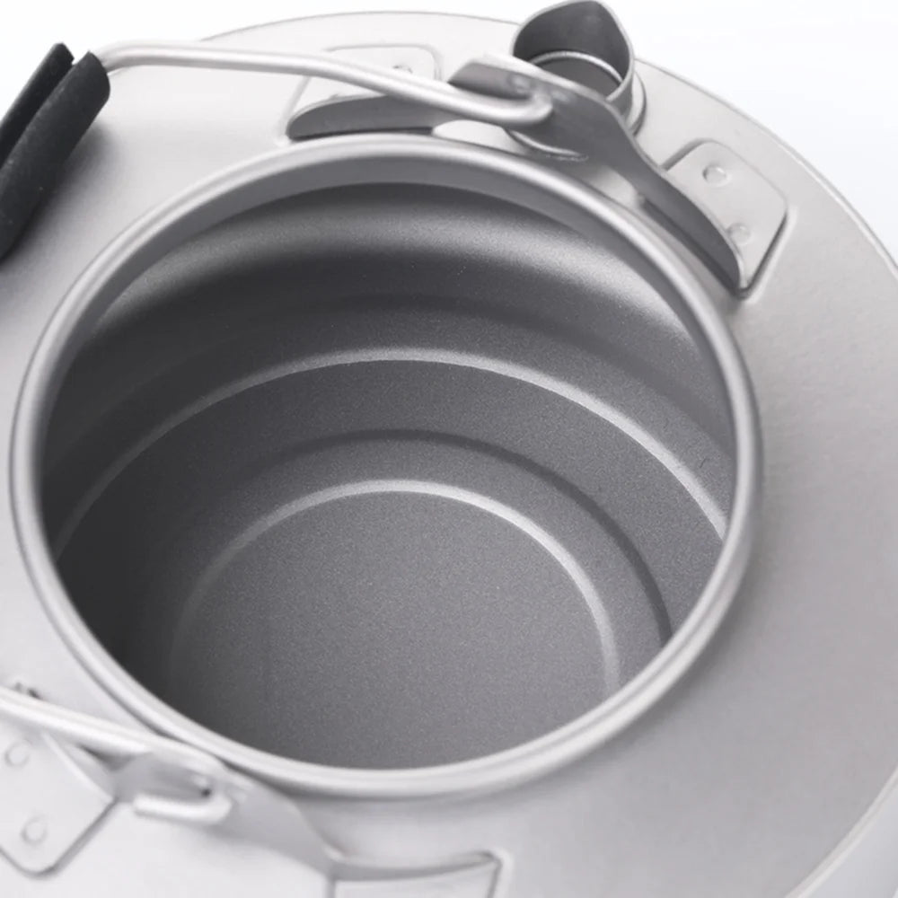 600ml Titanium Tea Pot Kettle Camping Coffee Pot Q7597