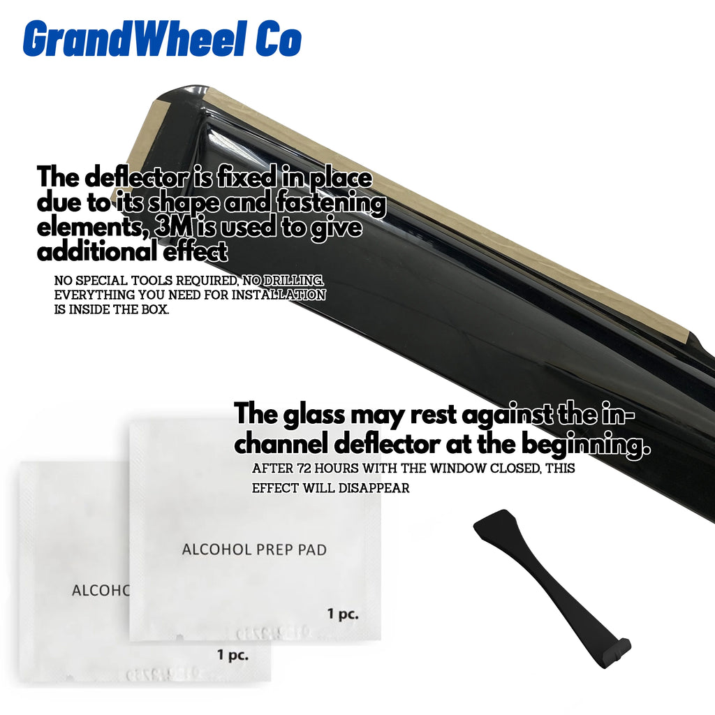 Smoke Tinted In-channel Side Window Vent Visor Deflectors Rain Guards 2pcs M6254
