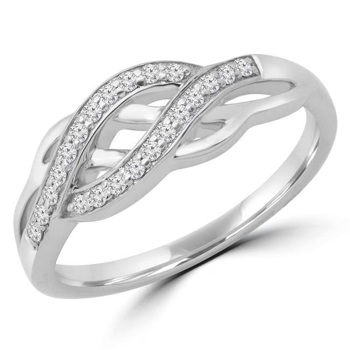 14K White Gold Diamond Semi-Eternity Wedding Band Ring X939639