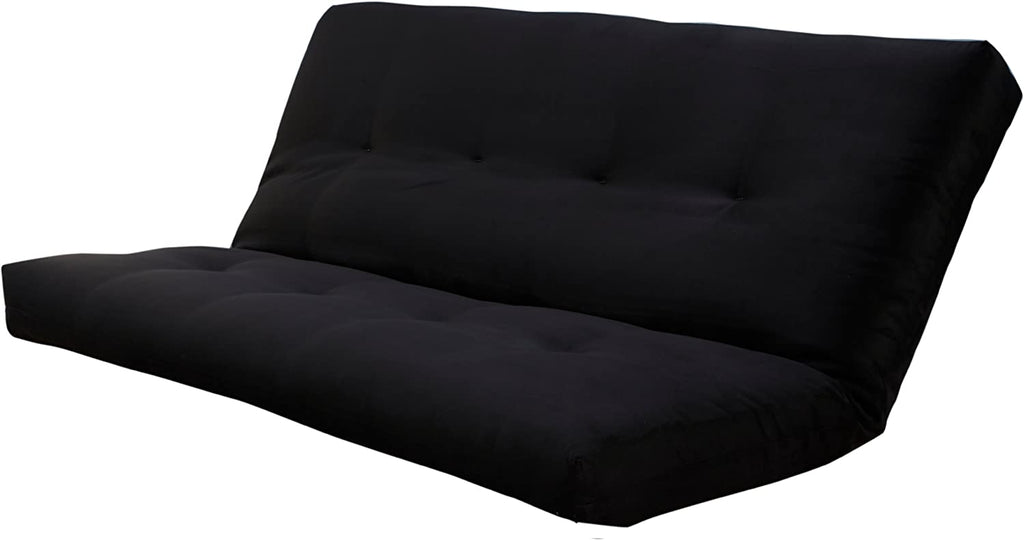 Black Suede Fabric Futon Mattress N598131