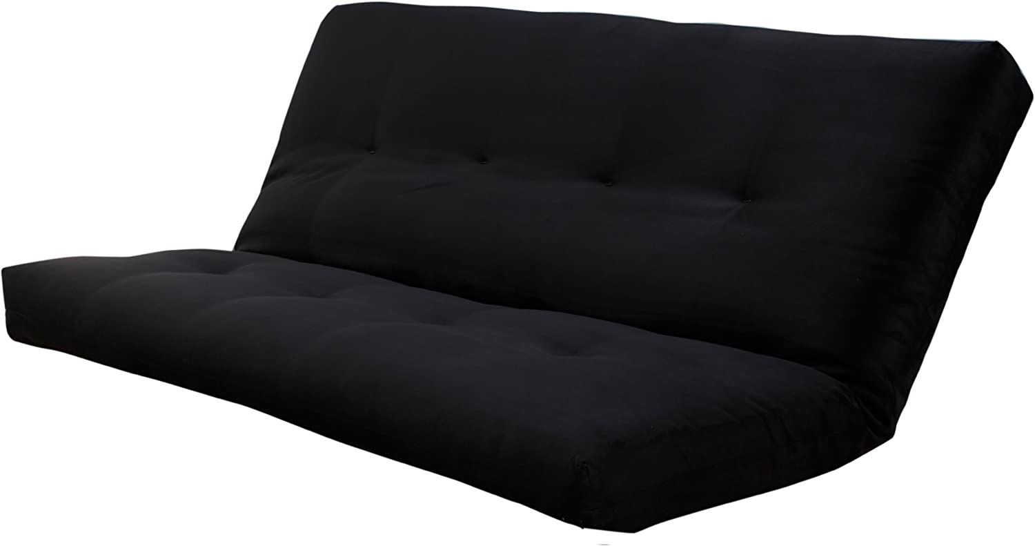 Black Suede Fabric Futon Mattress N598131