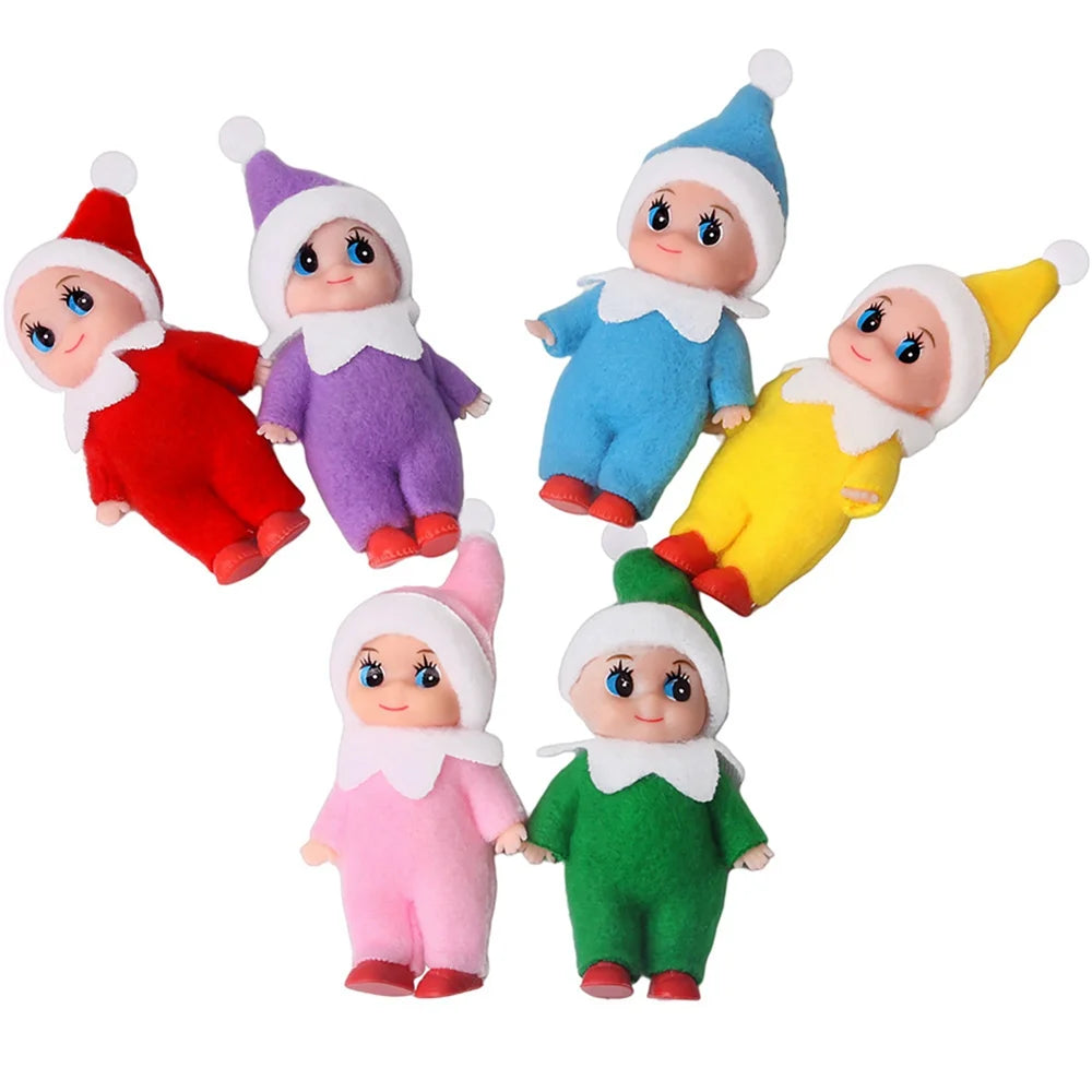 6Pcs Set Tiny Baby Elf Doll with Feet and Shoes C8534
