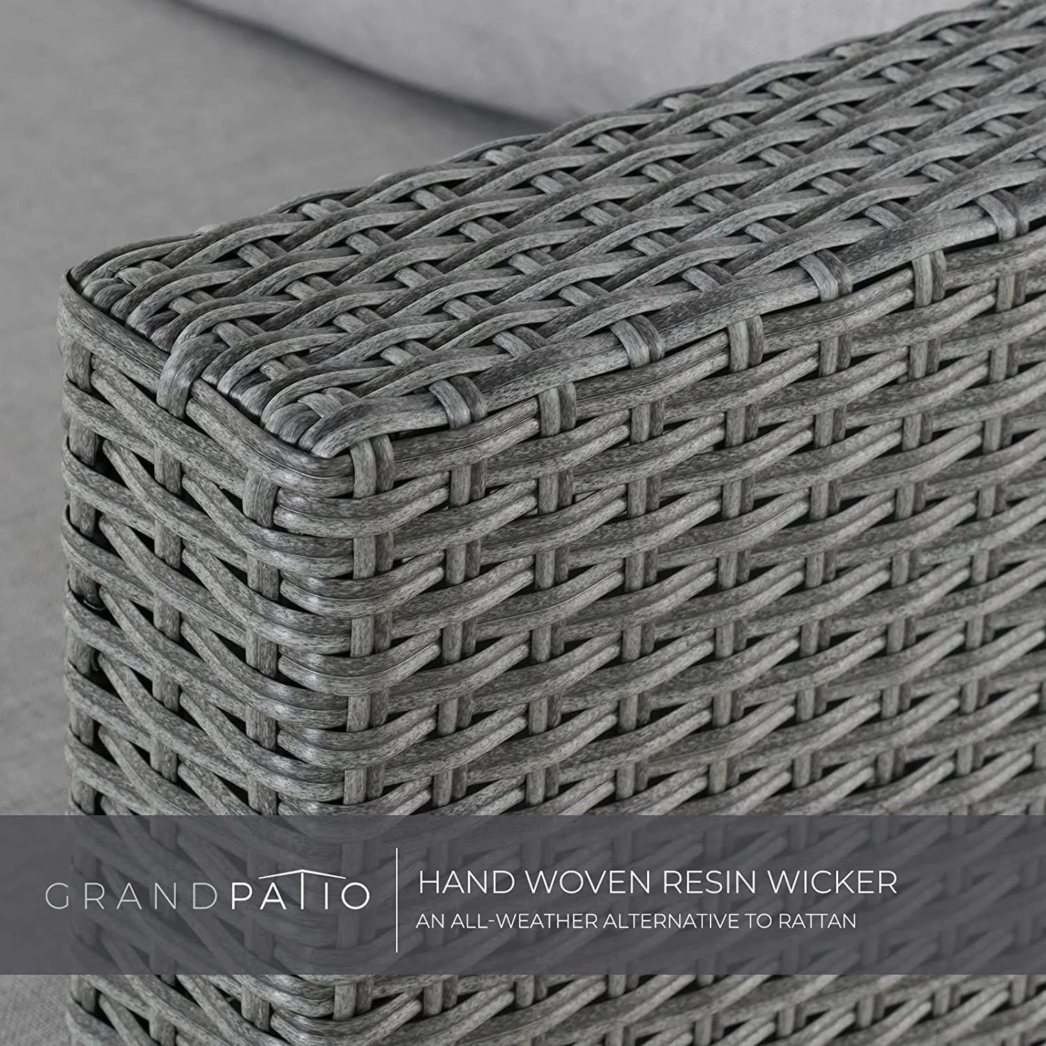 Gray Wicker Patio Sofa X5791