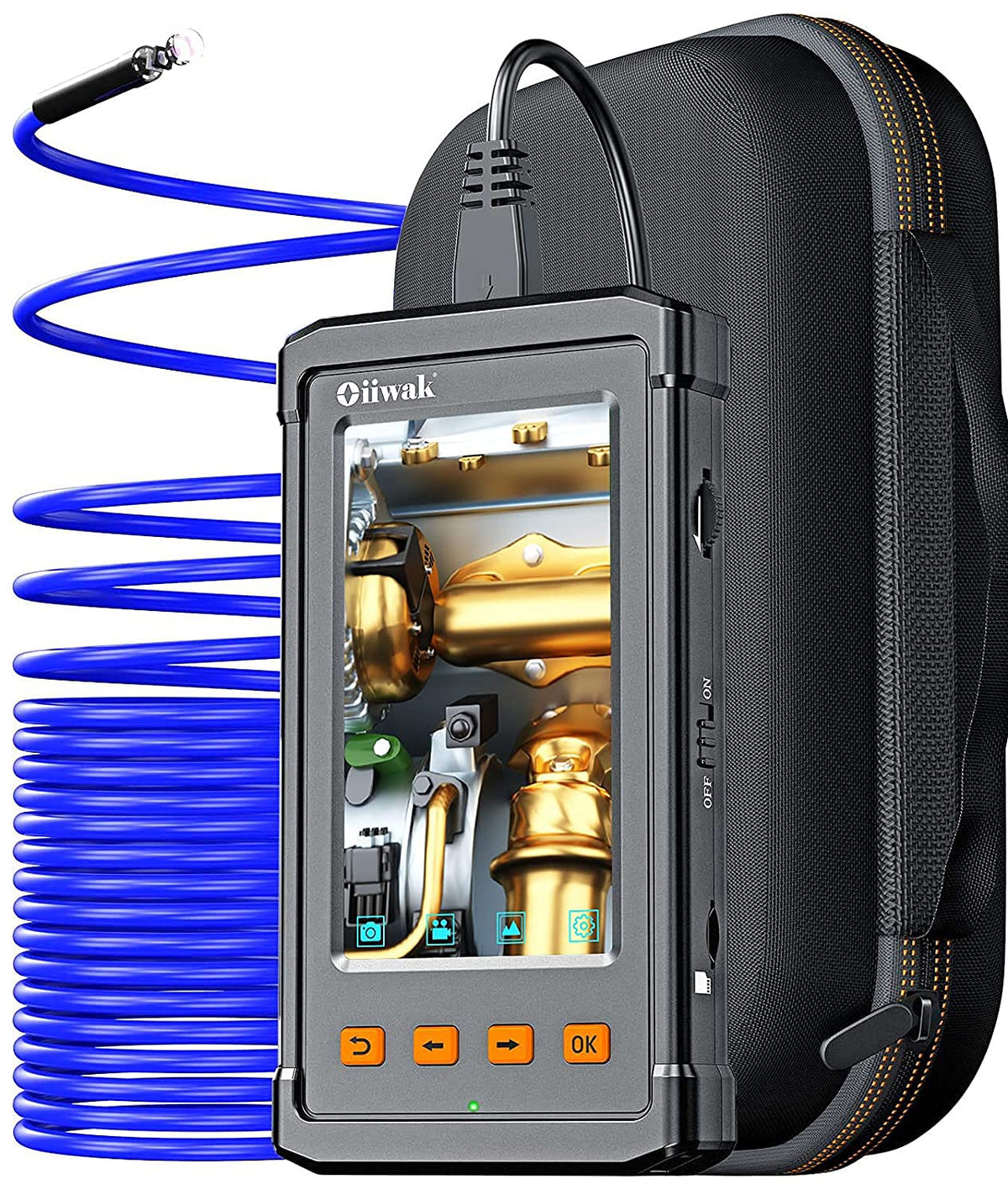 33FT 5.5mm 1080P Waterproof Industrial Endoscope Camera with Lights 4.3'' IPS Screen Pack of 2 R6849