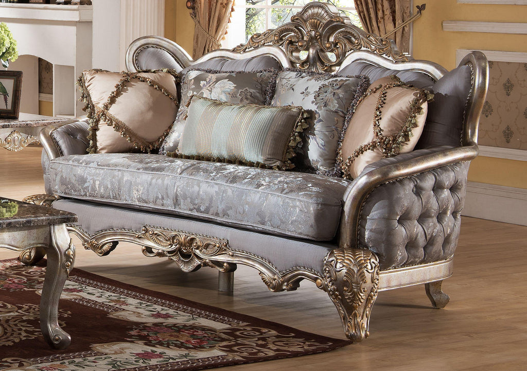 Metallic finish Wood Sofa Set 3Pcs Z8060