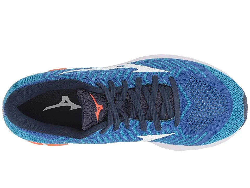 Men's Waveknit R2 Running Shoe, Nautical Blue-Red Orange, Size 8 J81699