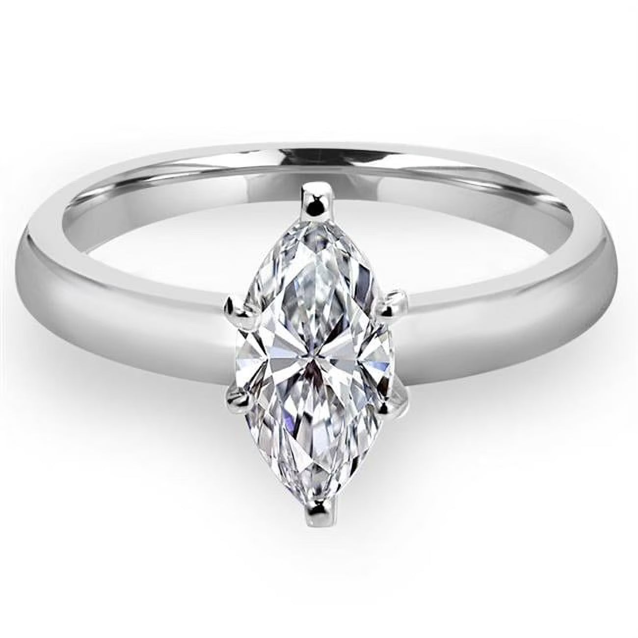 0.5 CT Marquise Diamond 6-Prong Solitaire Engagement Ring in 14K White Gold D6226