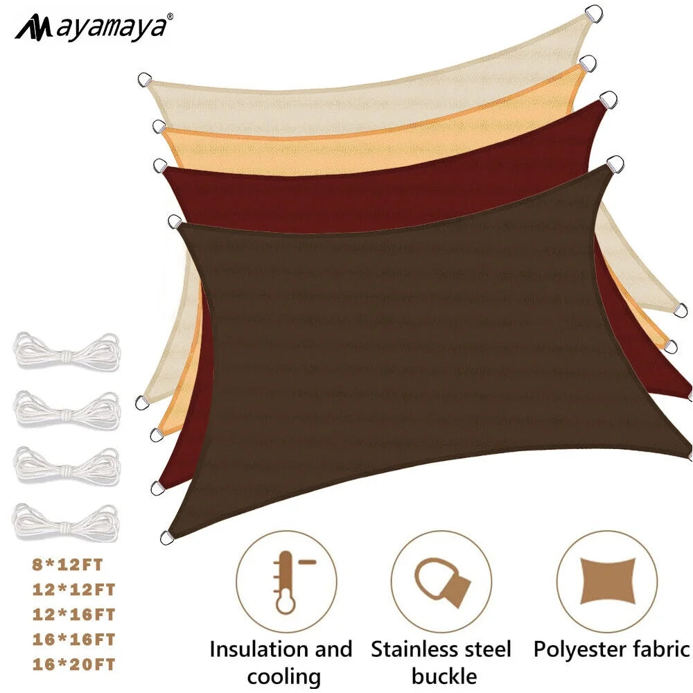 Waterproof Shade Sail Sun Canopy Cover T973998