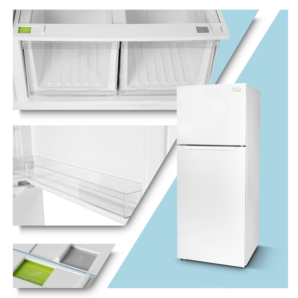 Stainless Apartment Size Refrigerator 15 Cubic Feet Top Freezer Full Size Fridge I3010