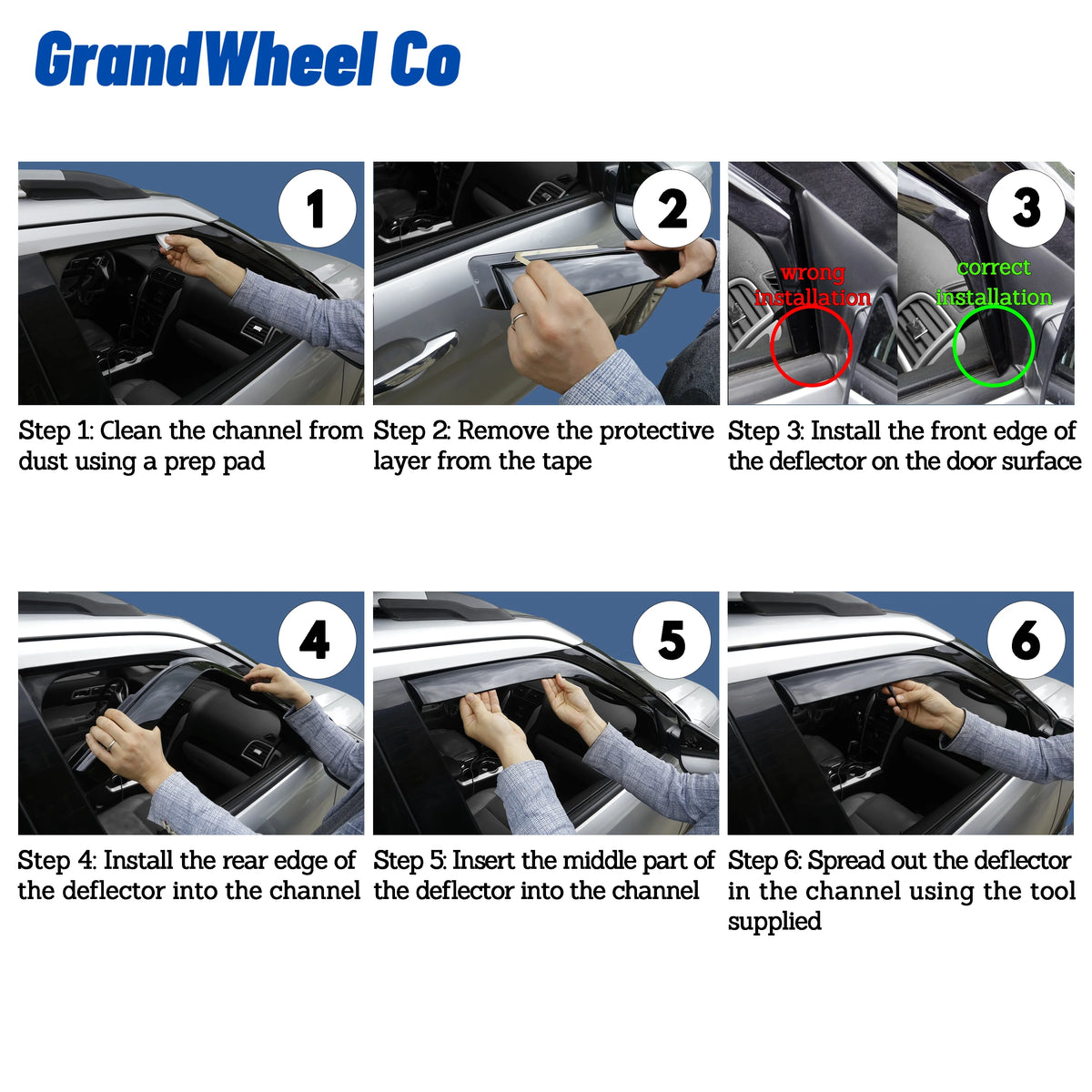 Smoke Tinted In-channel Side Window Vent Visor Deflectors Rain Guards 2pcs M6254