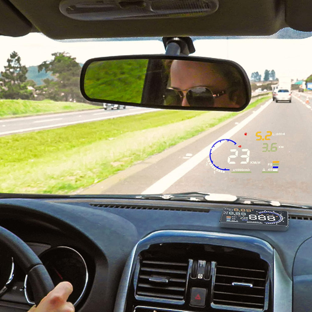 Multi Color 5.5 inches Car HUD Head up Display with OBDII Interface, Pack of 2 V5808