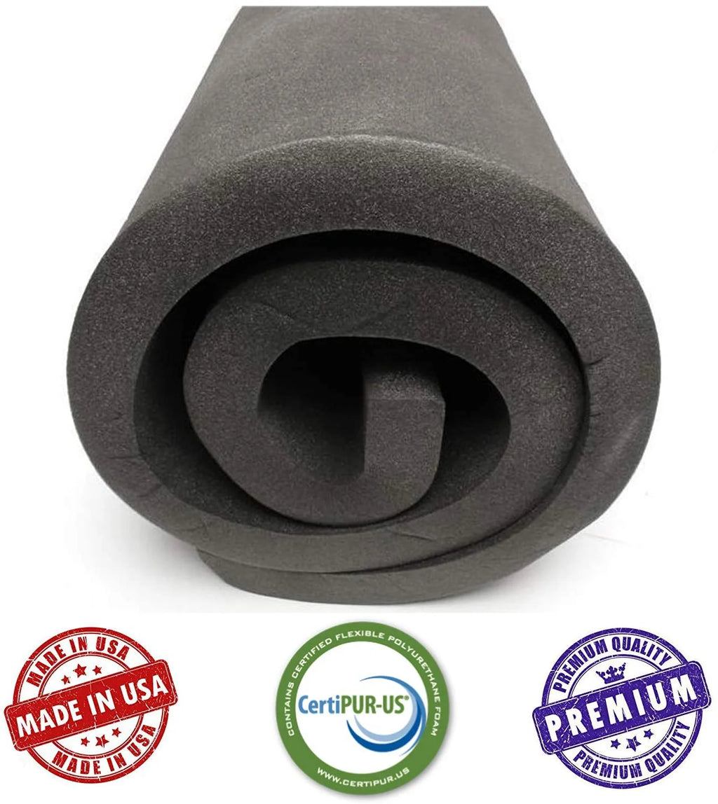 Charcoal Rubber Foam Sheet Cushion 5"H X 24"W X 72"L Q142