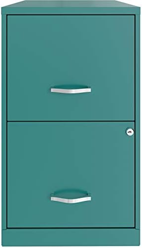18in 2 Drawer Metal File Cabinet Teal Y48532