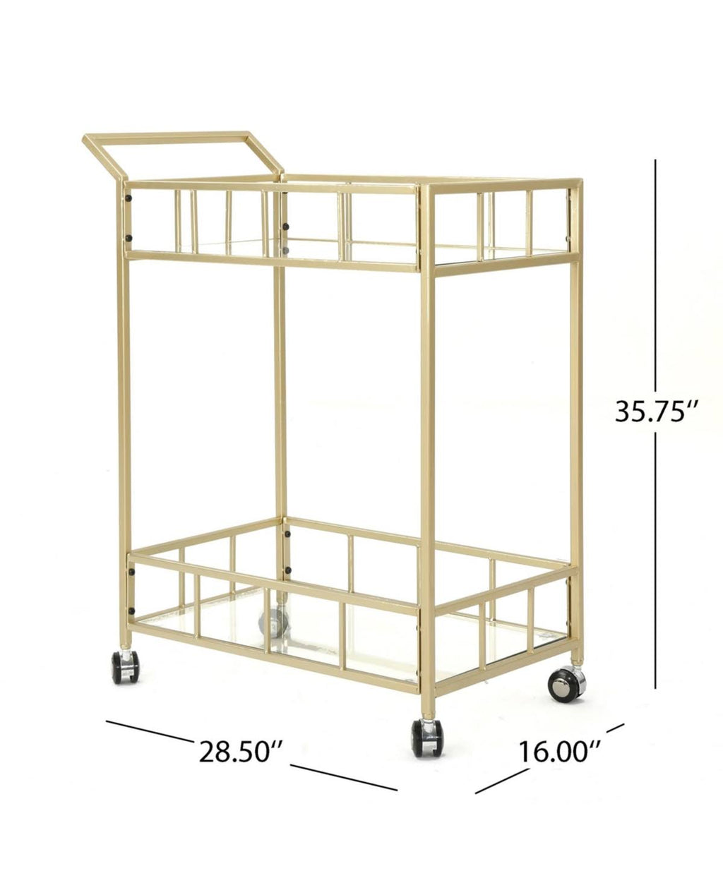 Gold Iron and Glass Patio Serving Cart F7988