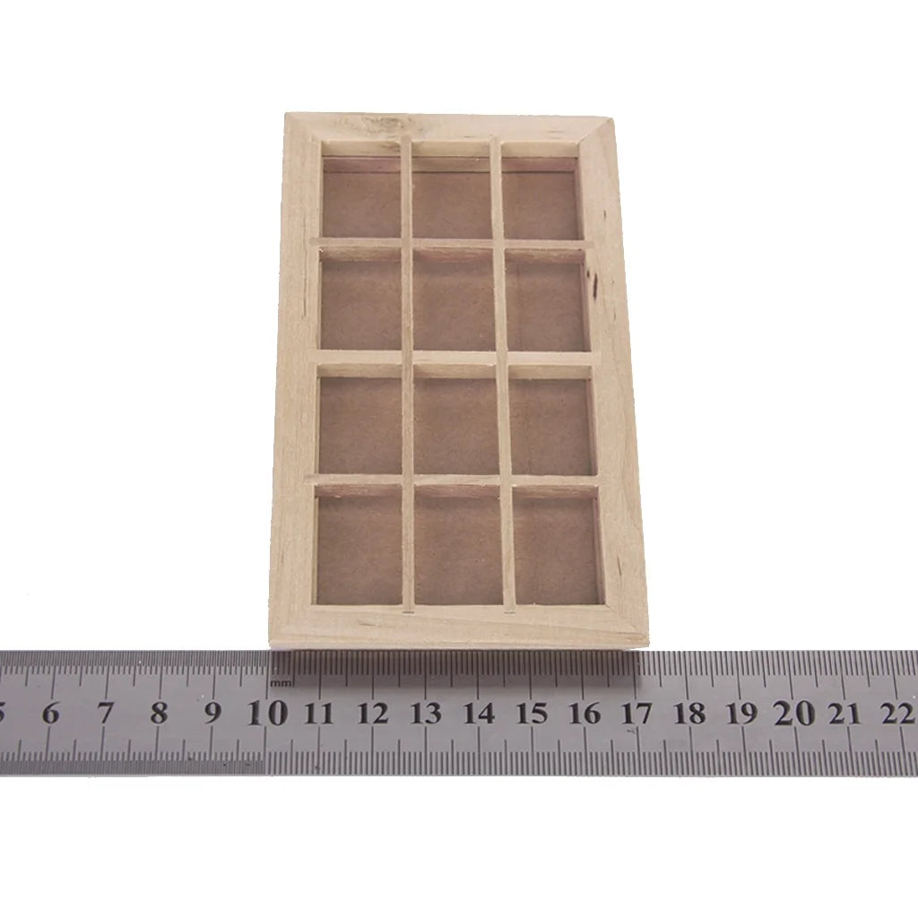 Vintage 12-pane Wooden Dolls House Window P314