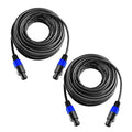 2Pcs 100 Feet Speakon to Speakon Speaker Audio Cable with Twist Lock X84939