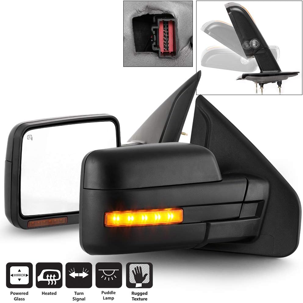 2004 2006 Ford F150 Pickup LED Power Heated Side Mirrors Set V977