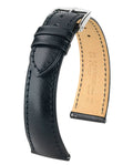 Black Leather Watch Strap with Silver Buckle G5021