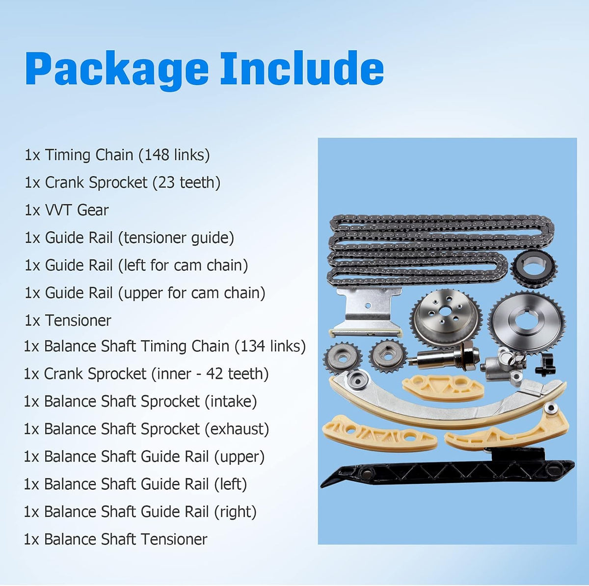 Engine Timing Chain Kit without Water Pump for Chevrolet Malibu Equinox Buick L4 2.0L 2.2L 2.4L B9265