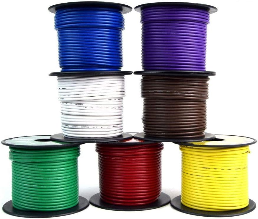 7 Way Trailer Wire Cable 16 Gauge 100ft Roll Pack of 2 U903