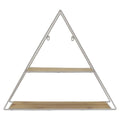 White Metal and Wood Wall Storage O693661