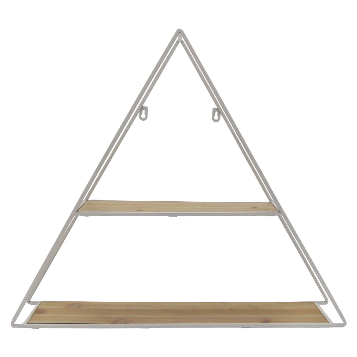 White Metal and Wood Wall Storage O693661