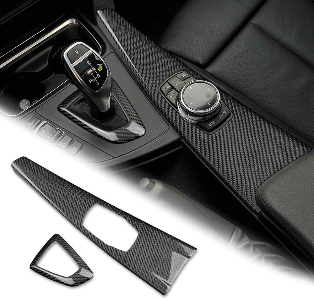 Hard Carbon Fiber Car Multimedia Button Panel Cover Trim Sticker J6353