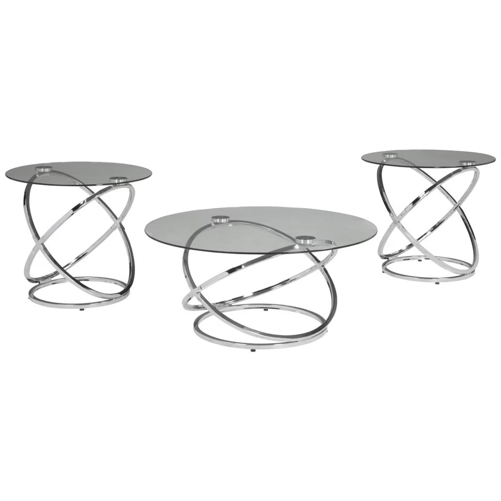 Chrome Finish Table (Set of 3) C63981