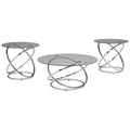 Chrome Finish Table (Set of 3) C63981