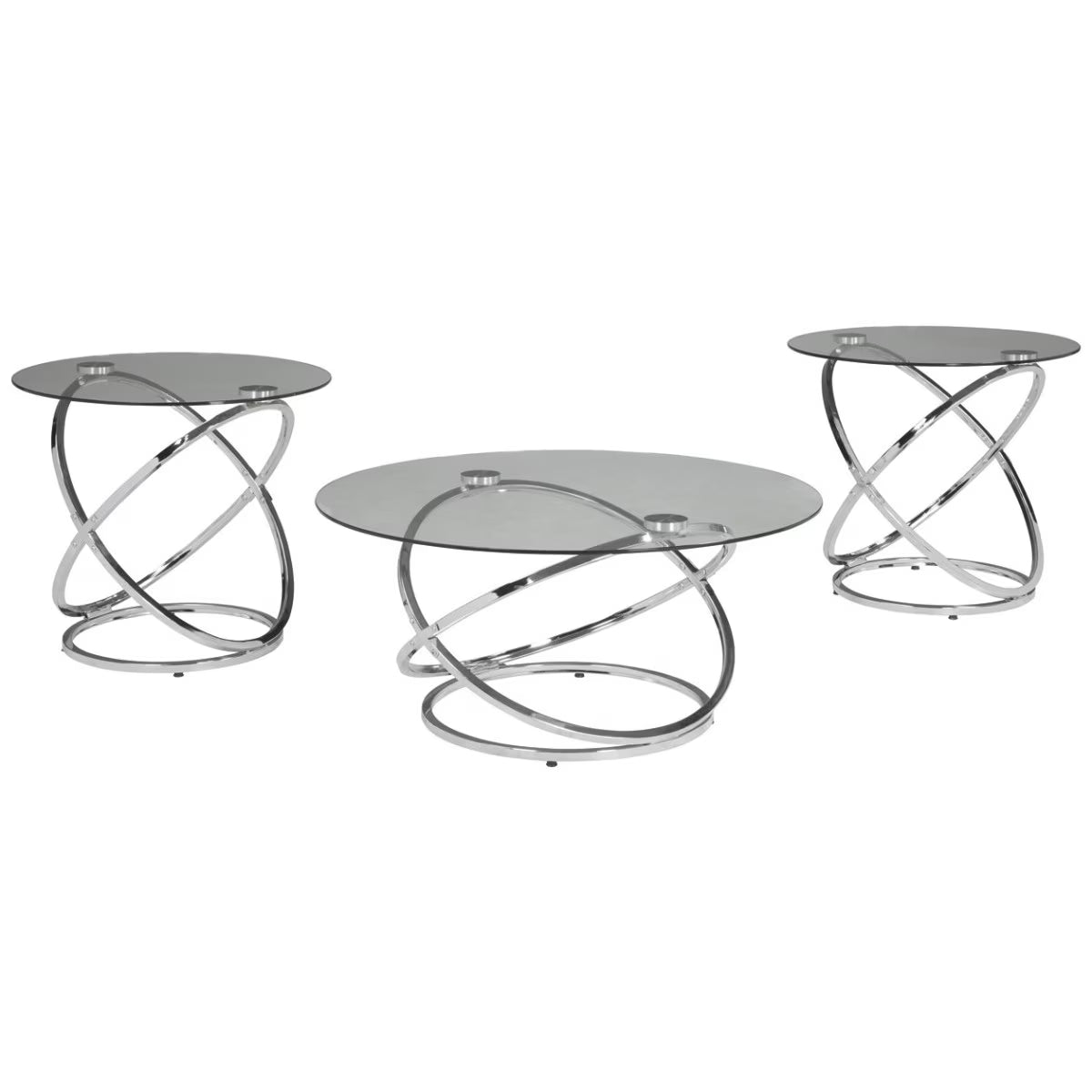 Chrome Finish Table (Set of 3) C63981