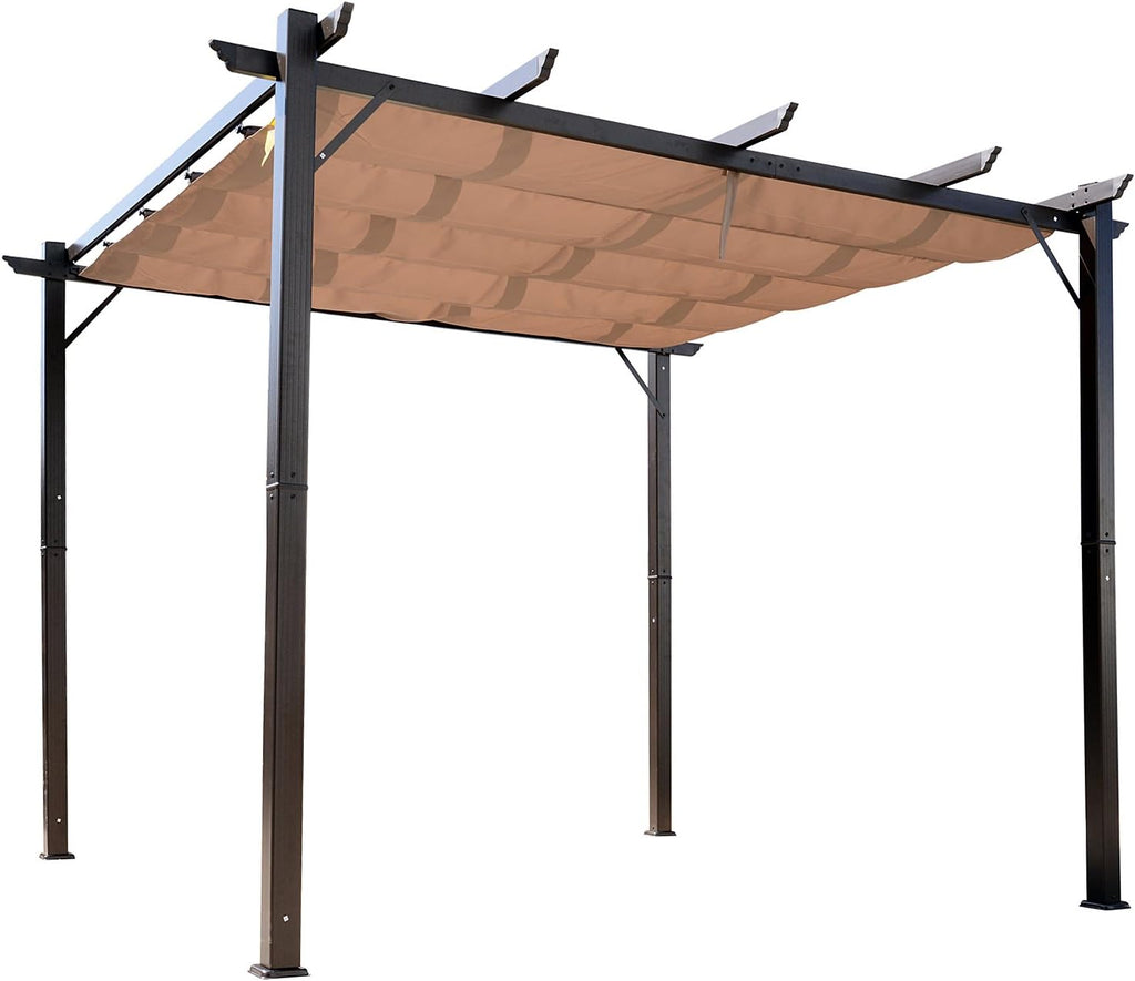 Grey Aluminum Retractable Pergola Canopy K210