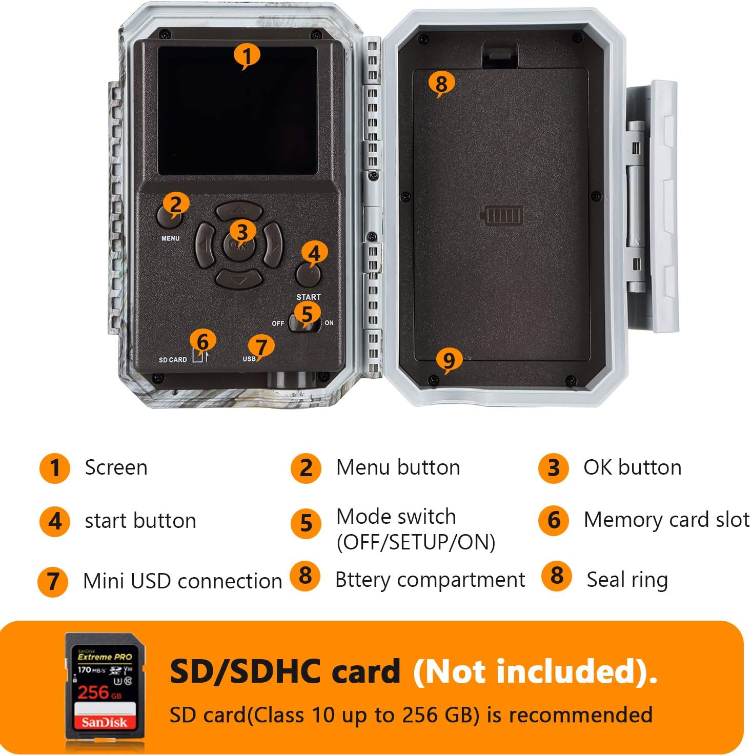 Wireless WiFi Trail Camera 24MP 1296P Night Vision No Glow Motion Activated Waterproof W870