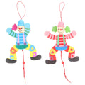 2Pcs Wood Clown Marionette Puppet Toy E520680