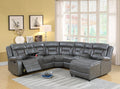 Gray Gel Leatherette 5pc Sectional Sofa Set F76939