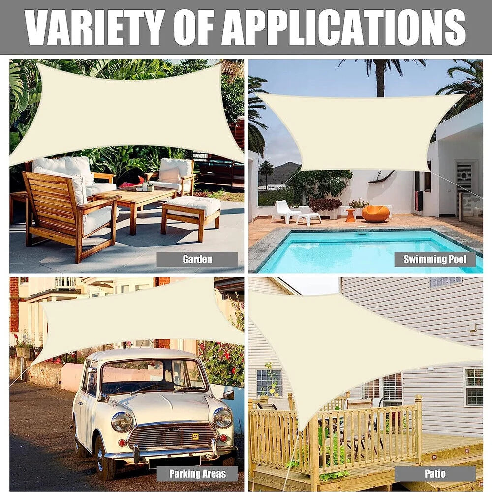 Waterproof Shade Sail Sun Canopy Cover T973998