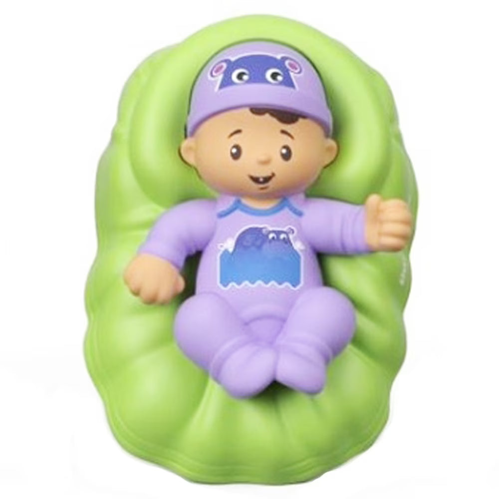 Hispanic Baby Figure with Green Basket and Purple Outfit K409