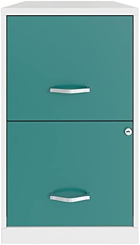 18in 2 Drawer Metal File Cabinet Teal Y48532