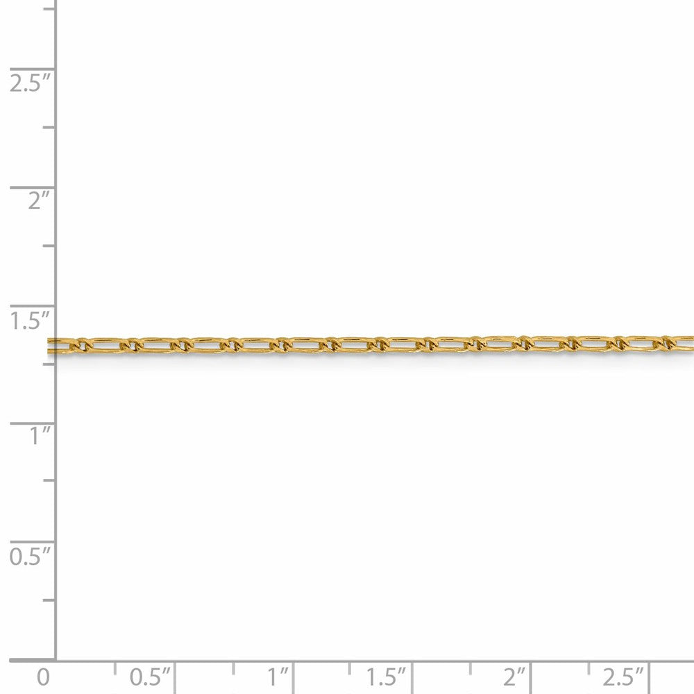 14kt Yellow Gold 1.6mm Diamond Cut Long Link Franco Chain 18 inch U2791